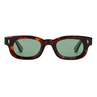 Lunettes de soleil rectangulaires rétro, monture intégrale en écaille de tortue, verres verts, protection UV400, pour femmes, décontractées, adultes