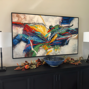 Bức Tranh Toàn Cảnh Dài Mảnh Mai Màu Sắc Tươi Sáng Tranh Trừu Tượng Thủ Công Hiện Đại Khung Quá Khổ Nghệ Thuật Treo Tường Trừu Tượng - Product Image 6