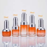 Botella con gotero de cristal con gradiente negro de lujo, botella personalizada con cuentagotas de vidrio de 30ml/1oz, negra con pipeta para cosméticos y aceite de perfume, 10%