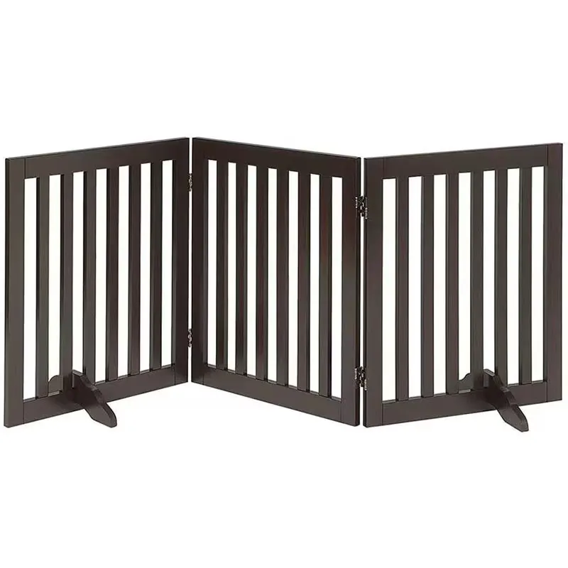 Hot Sale 3 Panel Folding Pet Puppy Gate Portable Indoor Dog Playpen Bamboo Wooden Pet Dog Fence