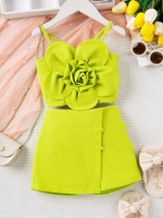 Ensemble deux pièces mignon pour filles - Ensemble jupe courte et haut à col pour bébé fille