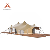 Tente de glamping de luxe Kawagebo Kamp (KK) en toile imperméable PVC/PVDF pour la famille et les hôtels de villégiature