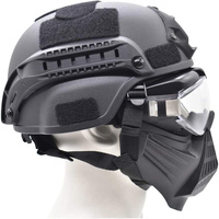 Casque de protection intégral tactique Airsoft avec masque de lunettes à lentille, s'applique au jeu de survie CS Paintball Role-Playing