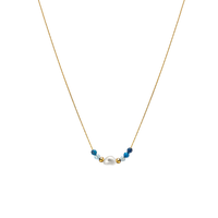 Collier imitation perles plaqué or en acier inoxydable anti-ternissement avec breloques papillon tendance pour femme