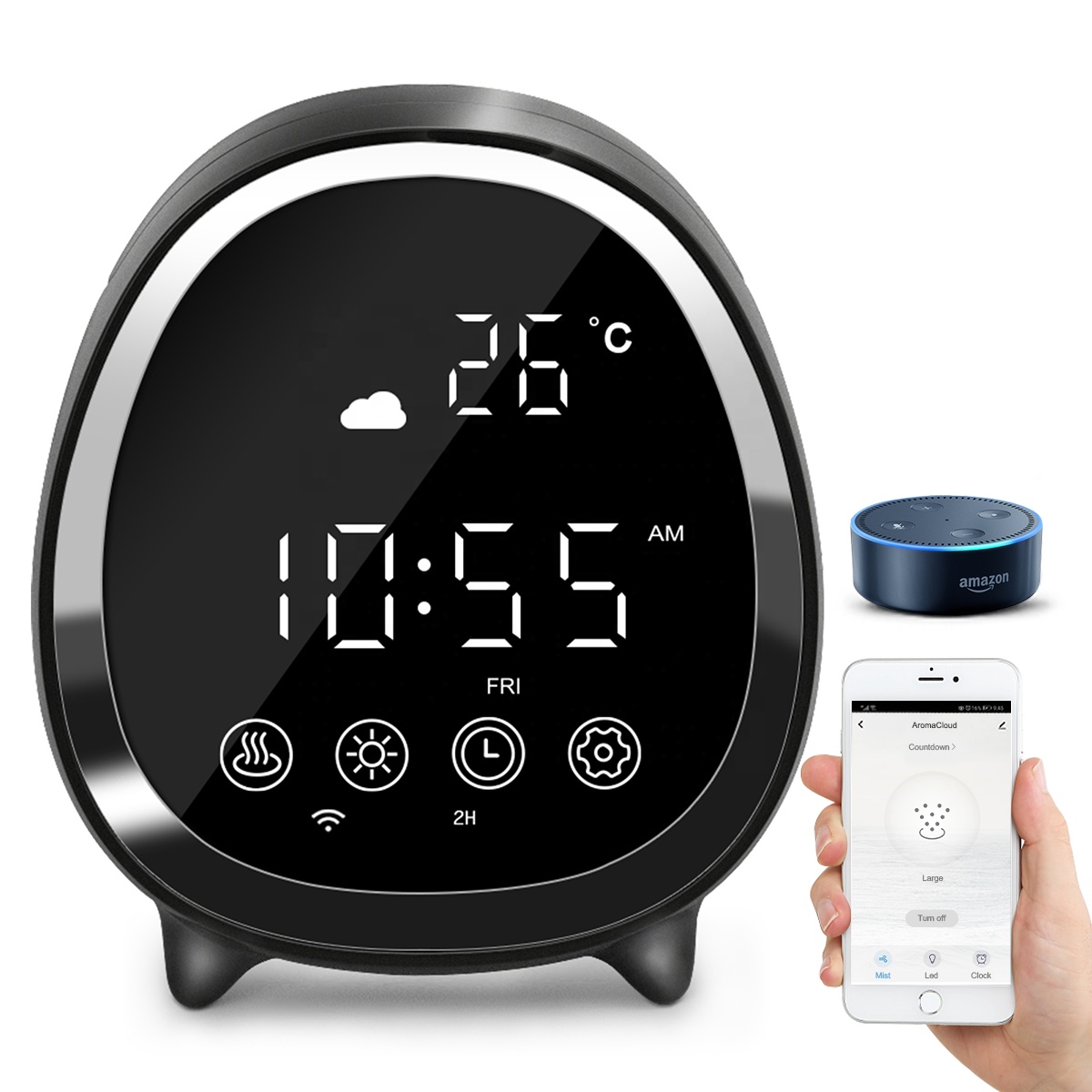 Wholesale 200ml Cool Mist Air Humidifier Home Whole House Ultrasonic Smart Aroma Diffuser with Wifi Function