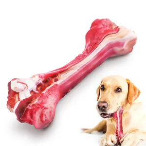 Tough Dog Bone Toys Beef Flavor Durable Teeth Clean Rubber Molar Stick Pet Dogs Chew Toy for Aggressive Chewers Large Breed