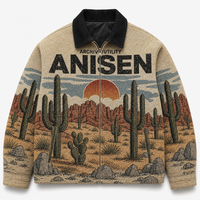 Veste zippée personnalisée pour homme, fabrication directe, tissu jacquard tapisserie sur mesure, faible MOQ, livraison rapide, fabricant en gros