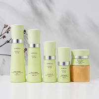 Set Botol Kaca Kerucut Kosmetik Ukuran Khusus 120ml/100ml/40ml/50g dengan Pompa Lotion untuk Krim Wajah & Serum Perawatan Kulit