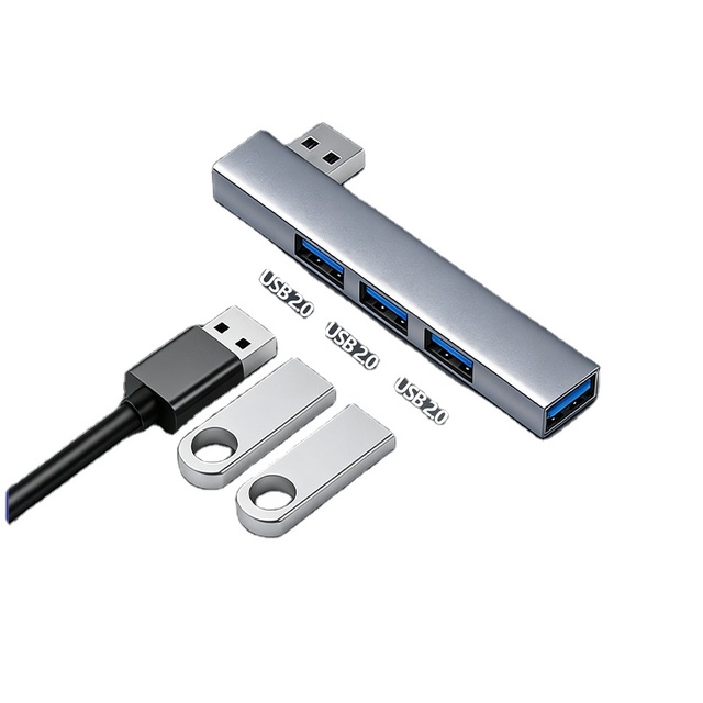 Laptop-specific Side-plug 4-in-1 Docking Station, USB 3.0 Hub with Type-C Port, Aluminum Alloy