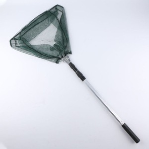 Filet d'atterrissage télescopique <span class=keywords><strong>automatique</strong></span> à trois sections en alliage d'aluminium avec filet de pêche pliable à poche à tête triangulaire - Product Image 1