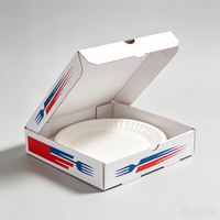 Boîte d'emballage pour pizza biodégradable en carton ondulé blanc sur mesure, fermeture magnétique, impression couleur CMYK