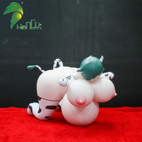 Vache gonflable personnalisée Hongyi Toy avec jouet en PVC sphérique