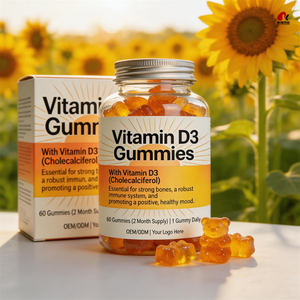 Gomitas de Vitamina D3 de Alta Potencia OEM/ODM <span class=keywords><strong>2000</strong></span> UI con K2 para el Soporte Óseo e Inmunológico a Base de Pectina, Suplemento Dietético GMP/Halal/Kosher - Product Image 6