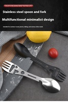 Nouvelle fourchette-cuillère multifonctionnelle 10-en-1 en acier inoxydable pour le camping en plein air, clé de cuisine, ouvre-bouteille