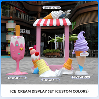 Sculpture en fibre de verre en forme de bâtonnet de glace fondu sur pied pour la décoration de magasins de crème glacée et les événements