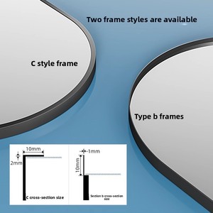 Hiện Đại Vòng Hợp Kim Nhôm Phòng Tắm Trang Điểm Gương Đấm Miễn Phí Treo Tường Kệ Kính Cho Khách Sạn Và Phòng Tắm - Product Image 4