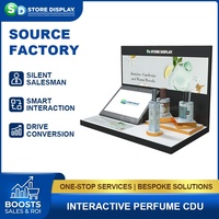 Supports d'affichage de comptoir en acrylique avec éclairage LED personnalisé pour une démonstration interactive des produits dans les magasins phares des marques de détail