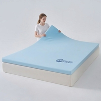 Surmatelas en mousse à mémoire de forme pour lit simple, double ou king size, roulé, confortable, avec housse amovible, idéal pour chambre d'hôtel