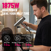 Sèche-cheveux professionnel FirePhoenix M3, vente en gros OEM, moteur sans balais ionique 1875W, 395g, faible bruit, 9 modes, prise ALCI 125V US