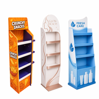 Présentoir publicitaire personnalisable et durable pour les promotions en magasin, soins de la peau, shampoing, gel douche, présentoir de sol en carton