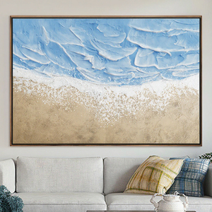 Ocean Wave Thick Art Artista simple 100% pintado a mano de alta calidad decoración del hogar pintura al óleo abstracta moderna - Product Image 3