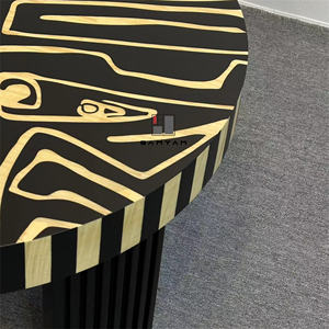 Mesa de centro de arte de pintura de chapa especial de alta calidad de diseño único, decoración de lujo, mesa central redonda para sala de estar - Product Image 5