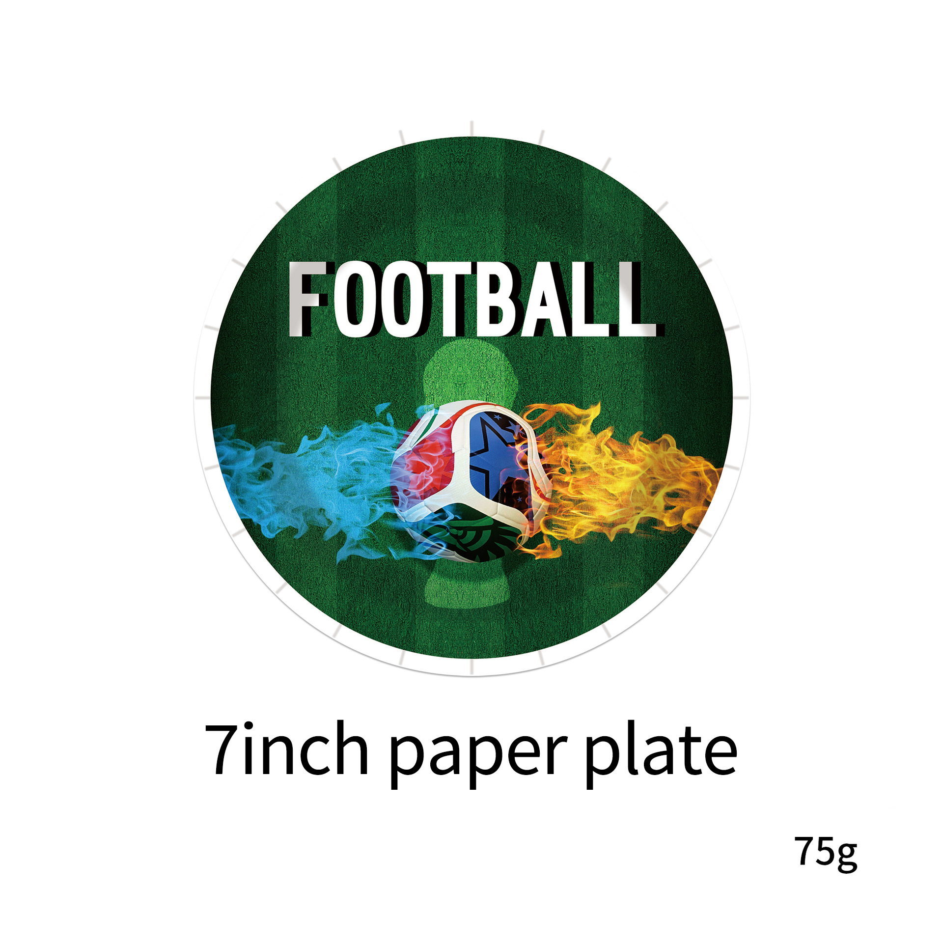 Assiette en papier vert 7 pouces 10pcs