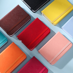 Customization LOGO A7 PU Leather Hard Cover Notebook Elastic Band Portable Journal <strong>Lecture</strong> Pad Minute Office - Product Image 3