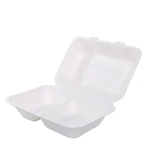 Биоразлагаемая упаковка BioKing, пищевой контейнер, упаковка для еды на вынос PFAS бесплатно, 9x6 одноразовых раскладных бумажных коробок