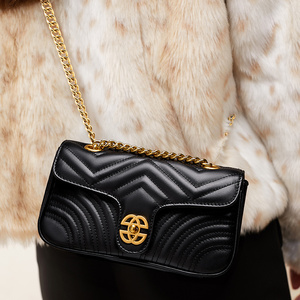 Sac à main rétro de luxe pour femme en cuir véritable, sacs à bandoulière en diamant pour dames - Product Image 1