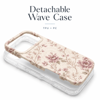 Étui de téléphone magnétique à motif floral vintage avec support ovale amovible et plaque arrière en TPU PC à transfert thermique