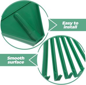 Râteau à <span class=keywords><strong>feuilles</strong></span> portable en plastique – Râteau de jardin de 27 cm de large avec long manche en bois et 22 dents pour le nettoyage des pelouses et des jardins - Product Image 3
