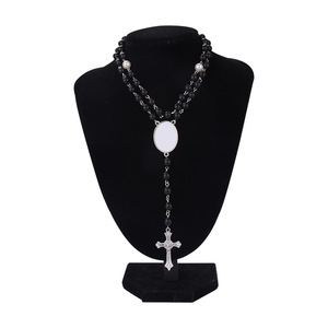 Vente directe usine Collier de perles avec pendentif <span class=keywords><strong>croix</strong></span> en métal de type Y, imprimé par transfert thermique - Product Image 3