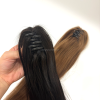 Usine directement fournir pince à griffes Extensions de cheveux humains pince à queue de cheval épaisse dans les extensions de cheveux queue de poney aspect naturel
