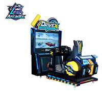 Arcadix AR-RG-604 Machine de jeu d'arcade de course automobile à monnayeur avec écran HD 55 pouces, siège à mouvement et volant à retour de force