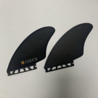 Ailerons doubles noirs à languette unique pour planche de surf, type Honeycomb Keel Fin, lot de 2 pièces