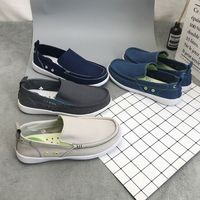 Mocassins en toile respirants pour hommes, chaussures de marche estivales à enfiler, semelle intermédiaire en chanvre, tendance mode, semelle extérieure en plastique, pour l'extérieur