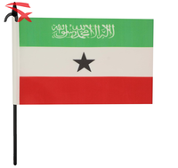 Activités de festival personnalisées 21*14cm bâton en plastique noir et base drapeau de bureau de table du Somaliland pour les activités