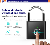 Cadenas intelligent en alliage de zinc avec identification par empreinte digitale, étanche et antivol, cadenas à empreinte digitale pour porte