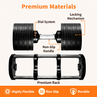 Ensemble d'haltères réglables VIGFIT Heavy 36KG à réglage rapide, système de poids en fonte avec base en PC pour salle de sport à domicile