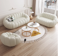 Direktverkauf ab Werk Moderne Wohnmöbel Cremeweiß Gepolstertes Wohnzimmersofa Luxus-Couch Ecksofa-Set