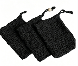 Hot Selling Natural Exfoliating Ramie Soap Saver Bag Sisal Mesh China Bathroom Accessories Fashionable <b>Drawstring</b> Shower Pouch - Product Image 2
