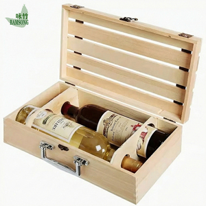 Boîte à vin en bois personnalisée pour 2 bouteilles, coffret cadeau, caisse de rangement pour mariage, anniversaire, cadeaux d'entreprise, bar à domicile, mobilier d'hôtel - Product Image 3