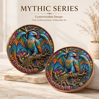 Pièce de monnaie en cuivre fin 999 de 1 oz, Vedrfolnir Faucon Nordique d'Yggdrasil, Artisanat métallique 3D en relief UV coloré effet proof-like