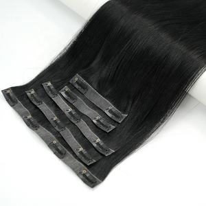 Factory Direct Virgin Double Drawn Remy Human <b>Hair</b> <b>Seamless</b> Clip-in <b>Extensions</b> Wholesale Top Grade Chinese <b>Hair</b> Type - Product Image 2