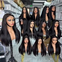 Pelucas de Cabello Vietnamita Original de Grado 15A, Doble Trama, Lisas, de 30 y 40 Pulgadas, con Frente de Encaje HD 13x4, Precio de Fábrica