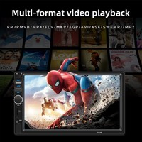 Lecteur MP5 double DIN 7 pouces pour voiture, écran tactile sans fil CarPlay, autoradio, lecteur DVD pour voiture