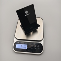 Support d'affichage pour lecteur MP3 en acrylique noir, support de bureau portable pour appareil audio avec fente pour câble pour comptoir de vente au détail ZL138-HA