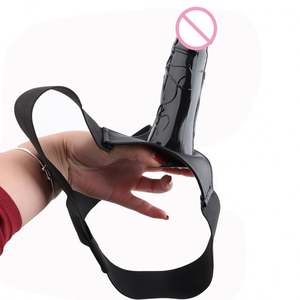 Hautfarben-Schwarzer Silikon Dildo-Harness Strap-On-Gürtel mit Hohl-Dildo als Unterwäsche für Frauen, Männer und Lesben-Sexspielzeug - Product Image 4