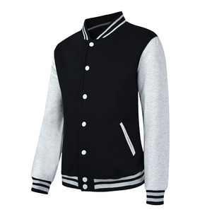 Giacca da uomo Slim Fit Patchwork Varsity <span class=keywords><strong>Bomber</strong></span> da Baseball autunnale caldo con colletto rialzato diretta in fabbrica piccola quantità - Product Image 2